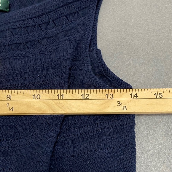 Lauren Ralph Lauren Navy Blue Knit Dress Sleeveless Textured Size S - Picture 5 of 11